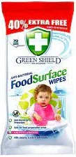 GREEN SHIELD ANTI-BACTERIAL FOODSURFACE WIPES 70szt GB - CHUSTECZKI DO CZYSZCZENIA