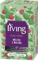 IRVING HERBATA ZIOŁOWA MELISA Z MALINĄ 20 torebek