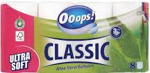 OOOPS! CLASSIC ALOE VERA TOILET PAPER 8 ROLEK / 3 WARSTWY - 140 LISTKÓW MULTI FSC-Mix - PAPIER TOALETOWY