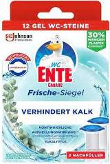 WC ENTE FRISCHE-SIEGEL NACHFULLER 2X36ML-12 SZT EUKALYPTUS  DE - KRĄŻKI ŻELOWE DO WC - ZAPAS