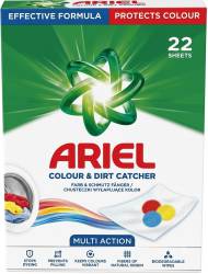 ARIEL COLOUR & DIRT CATCHER MULTI ACTION 22szt  EN/DE/PL - CHUSTECZKI WYŁAPUJĄCE 