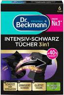 DR BECKMANN INTENSIV SCHWARZ TUCHER 2IN1 6szt  DE - CHUSTECZKI DO PRANIA CZARNYCH TKANIN