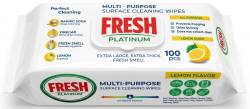 FRESH PLATINUM MULTI-PURPOSE SUPERFACE CLEANING WIPES 100 SZT LEMON SCENT  MULTI - CHUSTECZKI NAWILŻANE DO CZYSZCZENIA
