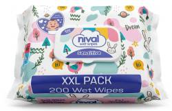 NIVAL BABY WET WIPES 200 SZT SENSITIVE XXL PACK MULTI - CHUSTECZKI NAWILŻANE DLA DZIECI