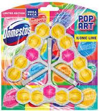 DOMESTOS POWER 5 WC STEIN POP ART ICONIC LIME 3 X 55G DE - ZAWIESZKA DO WC