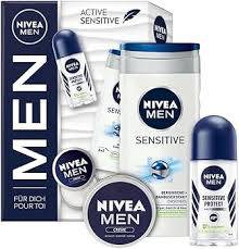 NIVEA GIFTSET MEN ACTIVE SENSITIVE - DUSCHGEL 250ML+ROLL-ON 50ML+CREAM 30ML DE - ZESTAW