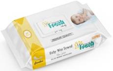 FRESH BABY - BABY WIPES 72szt YELLOW TR - CHUSTECZKI NAWILŻANE Z KLIPSEM