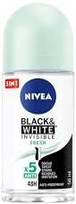 NIVEA ROLL- ON WOMAN BLACK & WHITE INVISIBLE FRESH 50ML - ANTYPERSPIRANT W KULCE