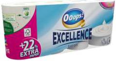 OOOPS! EXCELLENCE LOTION TOILET PAPER 8 ROLEK / 3 WARSTWY - 150 LISTKÓW MULTI FSC-Mix - PAPIER TOALETOWY