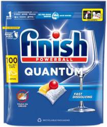 FINISH POWERBALL QUANTUM 100SZT LEMON  CZ/SK/HU - KAPSUŁKI DO ZMYWARKI