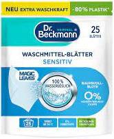 DR BECKMANN MAGIC LEAVES 25szt SENSITIV  DE - DETERGENT DO PRANIA W LISTKACH