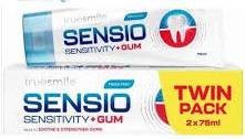 TRUESMILE SENSIO TOOTHPASTE SENSITIVITY & GUM 2 X 75ML GB - PASTA DO ZĘBÓW - NADWRAŻLIWE ZĘBY I OCHRONA DZIĄSEŁ 