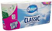 OOOPS! CLASSIC SENSITIVE TOILET PAPER 8 ROLEK / 3 WARSTWY - 140 LISTKÓW MULTI FSC-Mix - PAPIER TOALETOWY