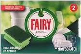FAIRY ORIGINAL SPONGE SCOURER GREEN 2 SZT GB - GĄBKI DO NACZYŃ 