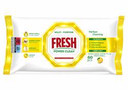FRESH POWER CLEAN MULTI-PURPOSE CLEANING WIPES 60szt LEMON SCENT  MULTI - CHUSTECZKI NAWILŻANE DO CZYSZCZENIA
