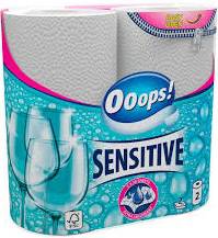 OOOPS! SENSITIVE PAPER TOWEL 2 ROLKI - 2 WAR / 2 X 50 LISTKÓW MULTI FSC-Mix - RĘCZNIK PAPIEROWY